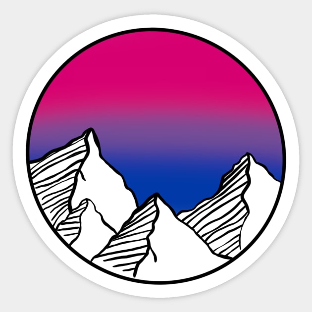 Bi Flag Mountains Sticker by notastranger